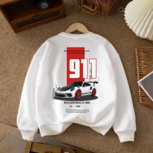 Discover Evega’s premium Porsche 911 Graphic Cotton Fleece Sweatshirt, crafted from high-quality brushed fleece for unmatched softness and warmth. With a durable 280–320 GSM build, this unisex sweatshirt ensures long-lasting comfort during winter. Designed with a detailed Porsche 911 GT3 RS print, it’s the perfect choice for car lovers, streetwear fans, and anyone seeking a stylish, cozy outfit. Ideal for casual outings, winter layering, and daily use.